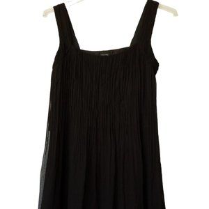 Eileen Fisher Silk Dress  Black  size SMALL  Square Neck Sleeveless  Tank Straps